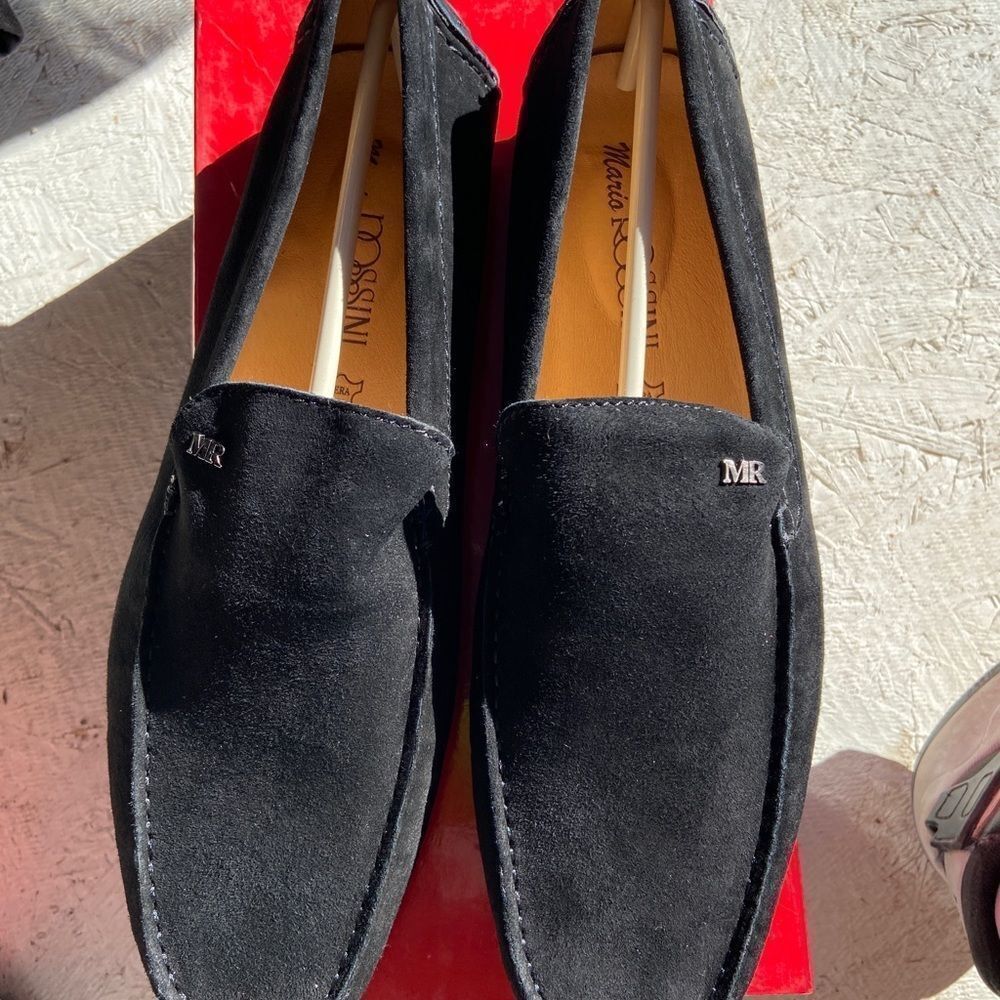 Mario Rossini Men's Italian Suede Slip-On Loafers Comfort Shoes Size 12.5